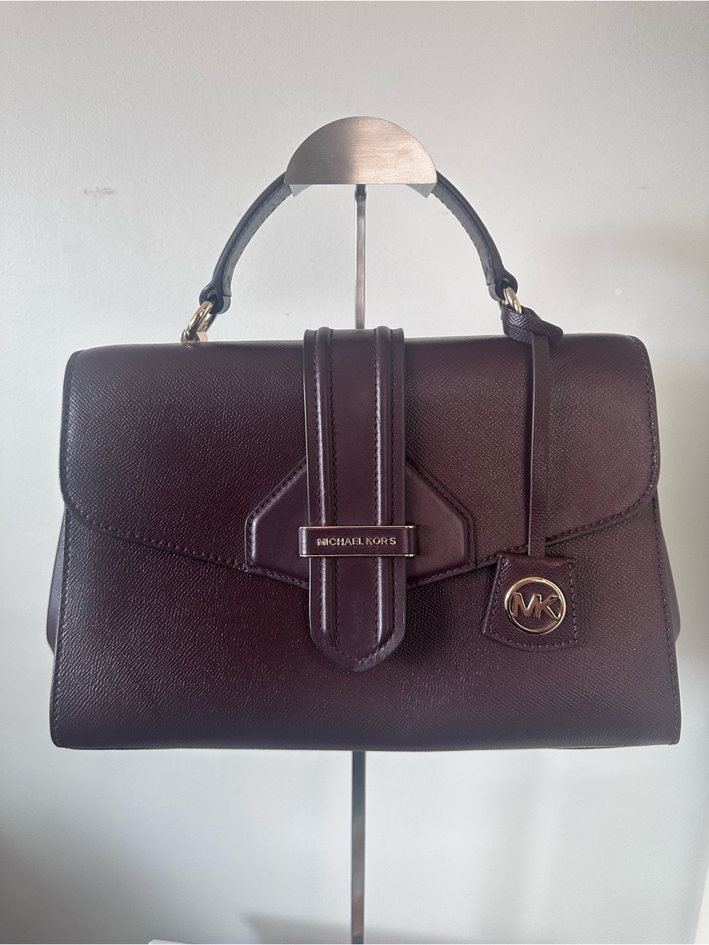 Michael Kors Medium Bleacker Satchel in Oxblood!